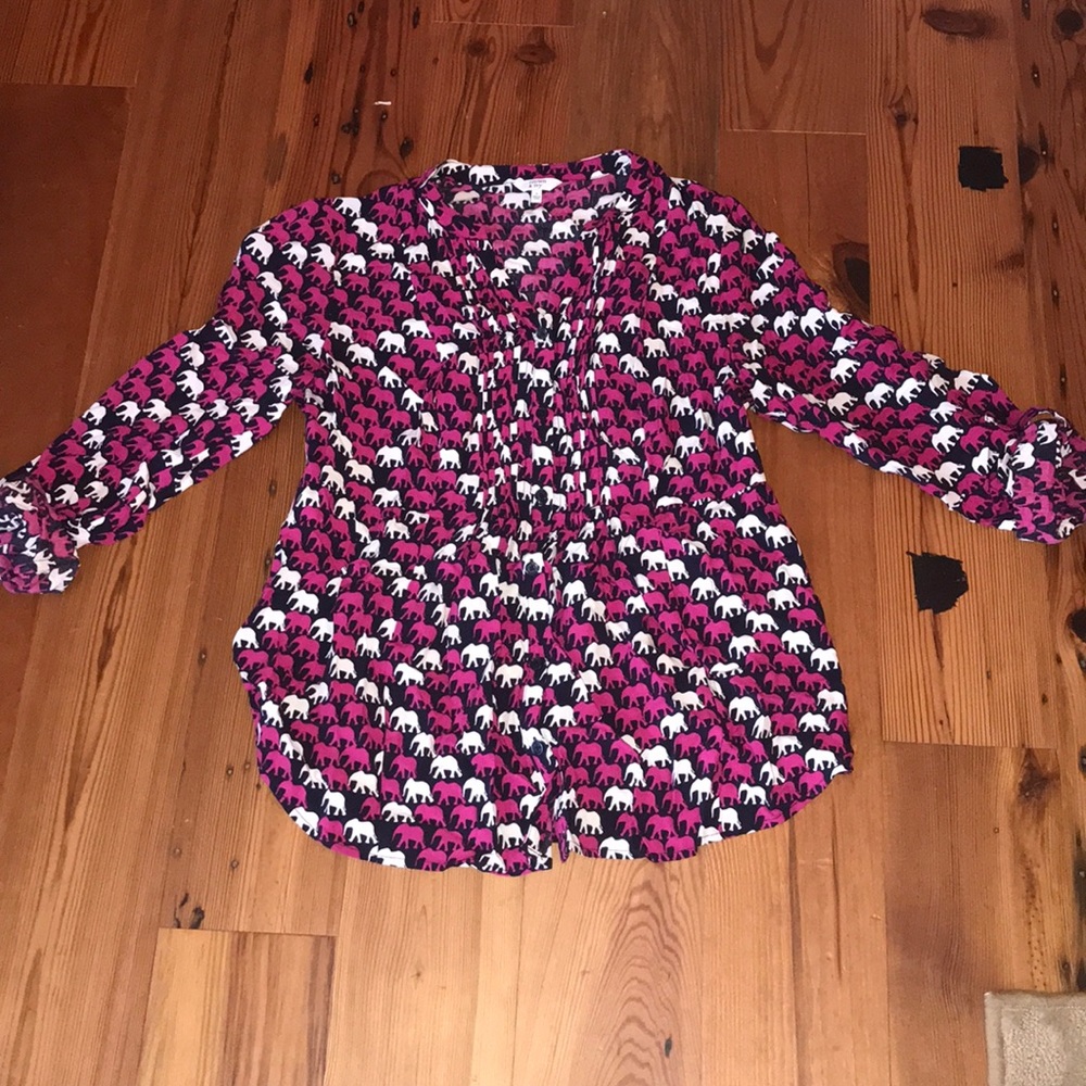 Crown and Ivy elephant blouse - size S - NWOT